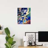 Astronaut in de ruimte gepersonaliseerd Poster (Thuiskantoor)