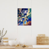 Astronaut in de ruimte gepersonaliseerd Poster (Keuken)