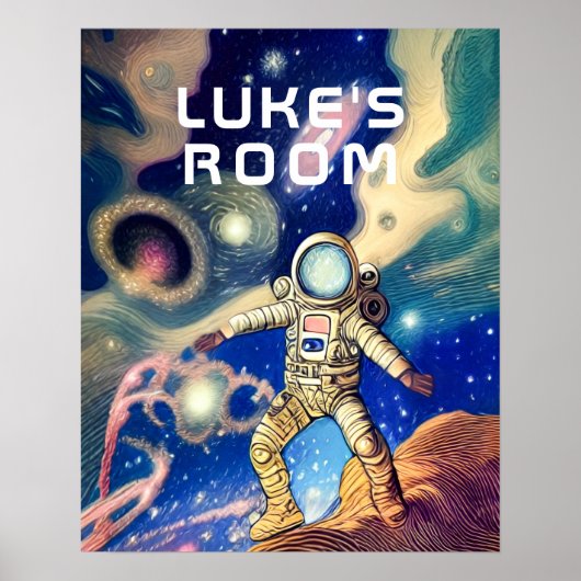 Astronaut in de ruimte gepersonaliseerd Poster (Voorkant)