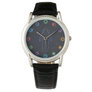 Astronaut in de ruimte horloge Kleurrijke kosmis