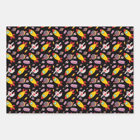 Astronaut in de ruimte inpakpapier vel (Voorkant 3)