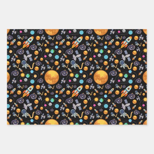 Astronaut in de ruimte inpakpapier vel (Voorkant)