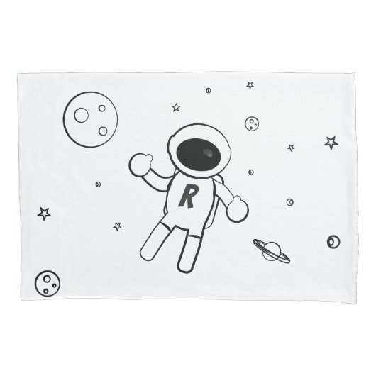 Astronaut in de ruimte - kettingkunst - wit en Paa Kussensloop (Voorkant)