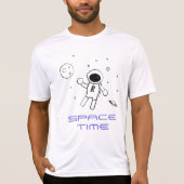 Astronaut in de ruimte - Kunst in zwart, wit en Pa T-shirt (Voorkant)