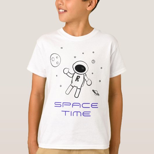Astronaut in de ruimte - Kunst in zwart, wit en Pa T-shirt (Voorkant)