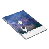 Astronaut in de ruimte met maanballon kosmos sterr notitieboek (Rechterzijde)