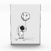 Astronaut in de ruimte met maanballonkosmossterren fotoblokken (Voorkant)