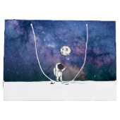 Astronaut in de ruimte met maanballonkosmossterren groot cadeauzakje (Achterkant)