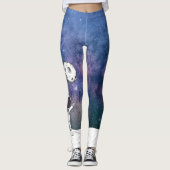 Astronaut in de ruimte met maanballonkosmossterren leggings (Voorkant)