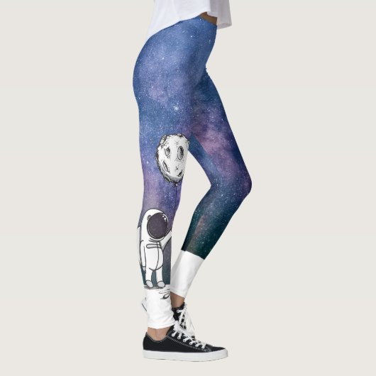 Astronaut in de ruimte met maanballonkosmossterren leggings (Rechts)
