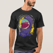 Astronaut in de ruimte met Mack gevuld met vloeiba T-shirt (Voorkant)