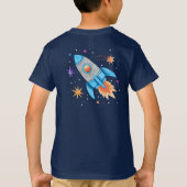 Astronaut in de ruimte met planeten en een raket t-shirt (Achterkant)