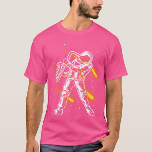 Astronaut In De Ruimte Met Saxofoon Jazz Grappige T-shirt
