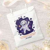 Astronaut in de ruimte met sterren eerste verjaard bedankzakje (Geknipt)