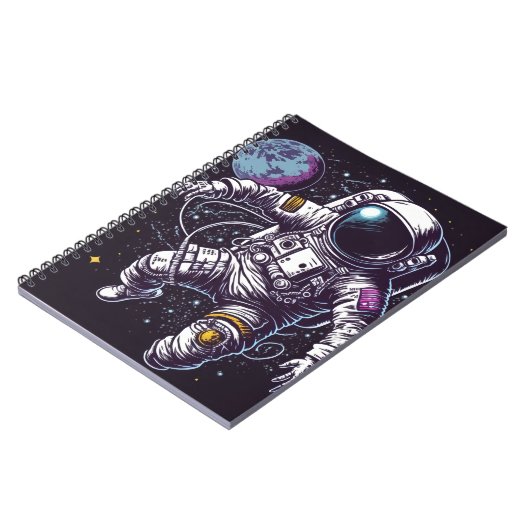 Astronaut in de ruimte notitieboek (Linkerzijde)