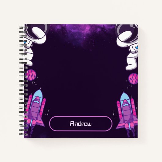 Astronaut in de ruimte notitieboek (Voorkant)