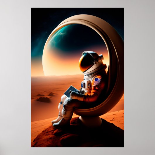 Astronaut in de ruimte poster (Voorkant)