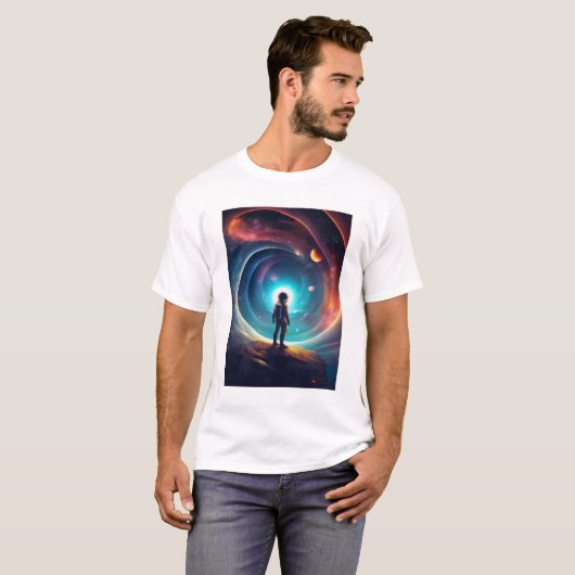 Astronaut in de ruimte t-shirt (Voorkant volledig)