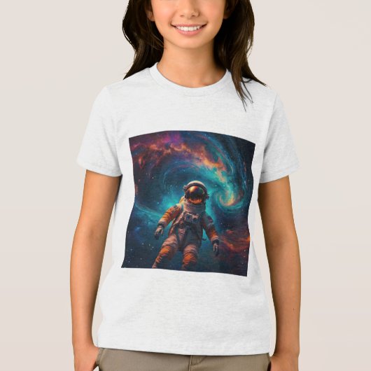 Astronaut in de ruimte Tri-Blend shirt (Voorkant)