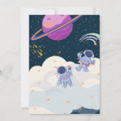 Astronaut in de ruimte Verjaardag Uitnodiging (Achterkant)