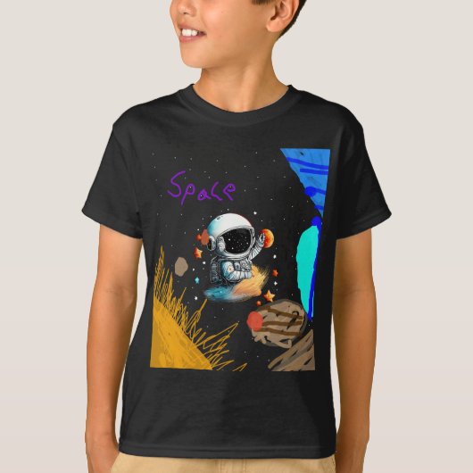 Astronaut in de ruimte voor kinderen t-shirt (Voorkant)