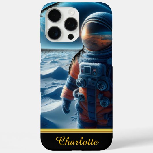 Astronaut in een levendig oranje pak Case-Mate iPhone case (Achterkant)
