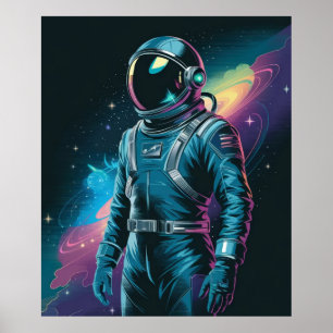 Astronaut in futuristisch pak poster