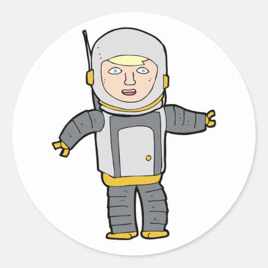Astronaut in grijs ruimtepak Stickers (Voorkant)