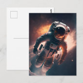 Astronaut in het Briefkaart Ruimtevaart (Voorkant / Achterkant)