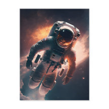 Astronaut in het Briefkaart Ruimtevaart