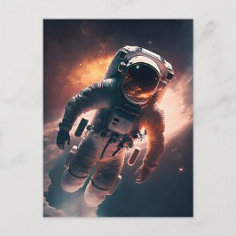 Astronaut in het Briefkaart Ruimtevaart