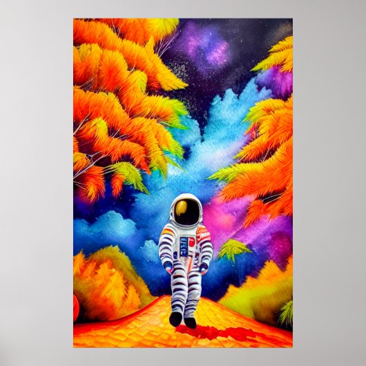 Astronaut in het najaar poster (Voorkant)