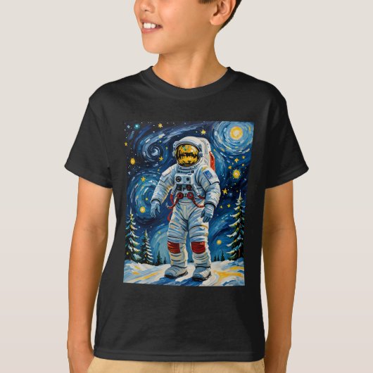 Astronaut in het winterbos t-shirt (Voorkant)
