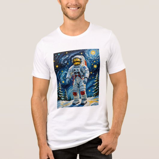 Astronaut in het winterbos Tri-Blend shirt (Voorkant)