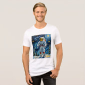 Astronaut in het winterbos Tri-Blend shirt (Voorkant volledig)