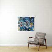 Astronaut in het winterbos wandkleed (In Situ (horizontaal))