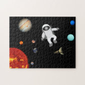 Astronaut in het zonnestelsel legpuzzel (Horizontaal)