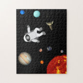 Astronaut in het zonnestelsel legpuzzel (Verticaal)