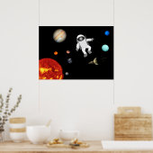Astronaut in het zonnestelsel poster (Keuken)