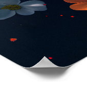 Astronaut in kleurrijke bloemen poster (Hoek)