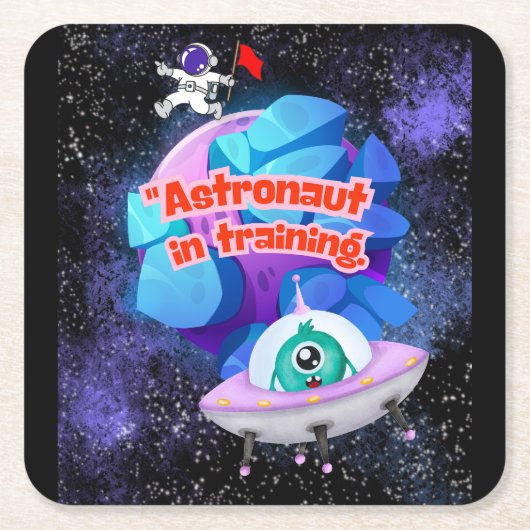 astronaut in opleiding kartonnen onderzetters (Voorkant)
