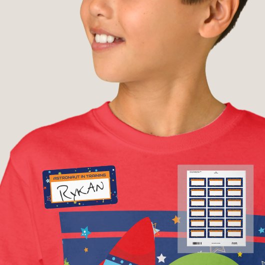 Astronaut in opleiding Kleine Naam Tag Stickers