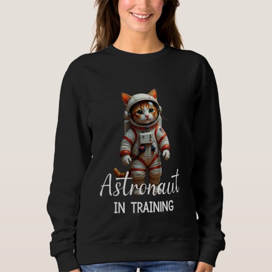Astronaut in opleiding Retro Schattigee Cat Space Trui (Voorkant)