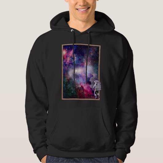 Astronaut In Outer Space Galactic Science Fiction Hoodie (Voorkant)