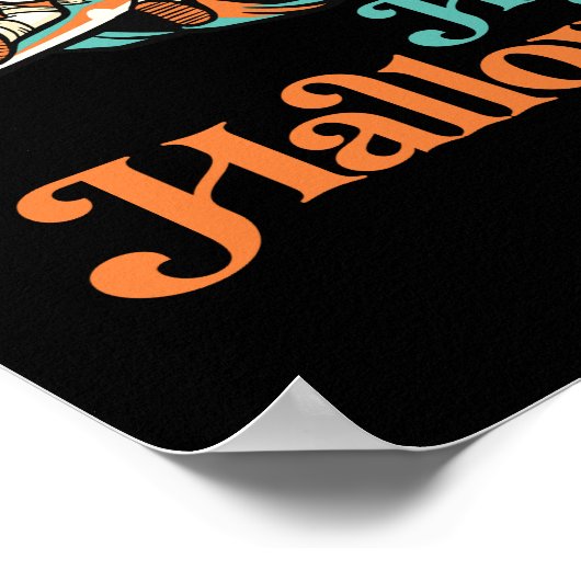 Astronaut in Outer Space Pumpkin Planet Halloween Poster (Hoek)