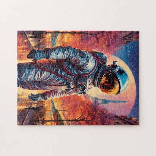 astronaut in Parijs Legpuzzel (Horizontaal)