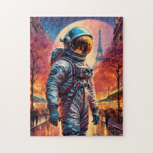 astronaut in Parijs Legpuzzel