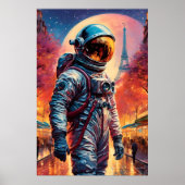 astronaut in Parijs Poster (Voorkant)