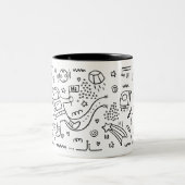 Astronaut in ruimtedoedelen tweekleurige koffiemok (Center)