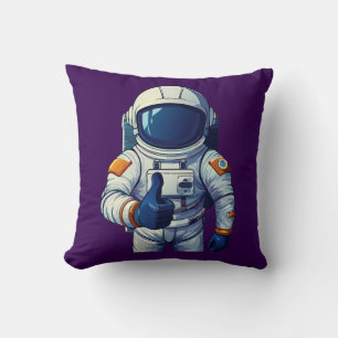 astronaut in ruimtepak die duim omhoog steekt kussen